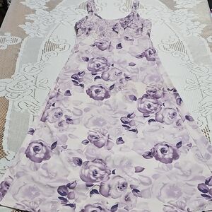 Floral Purple Sleeveless Dress